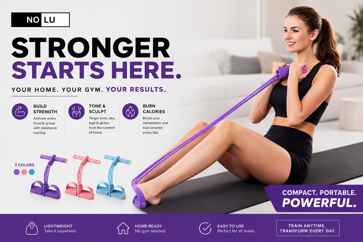 Nolu Resistance Band Foot & Ankle Trainer Full-Body Strength & Sculpting System