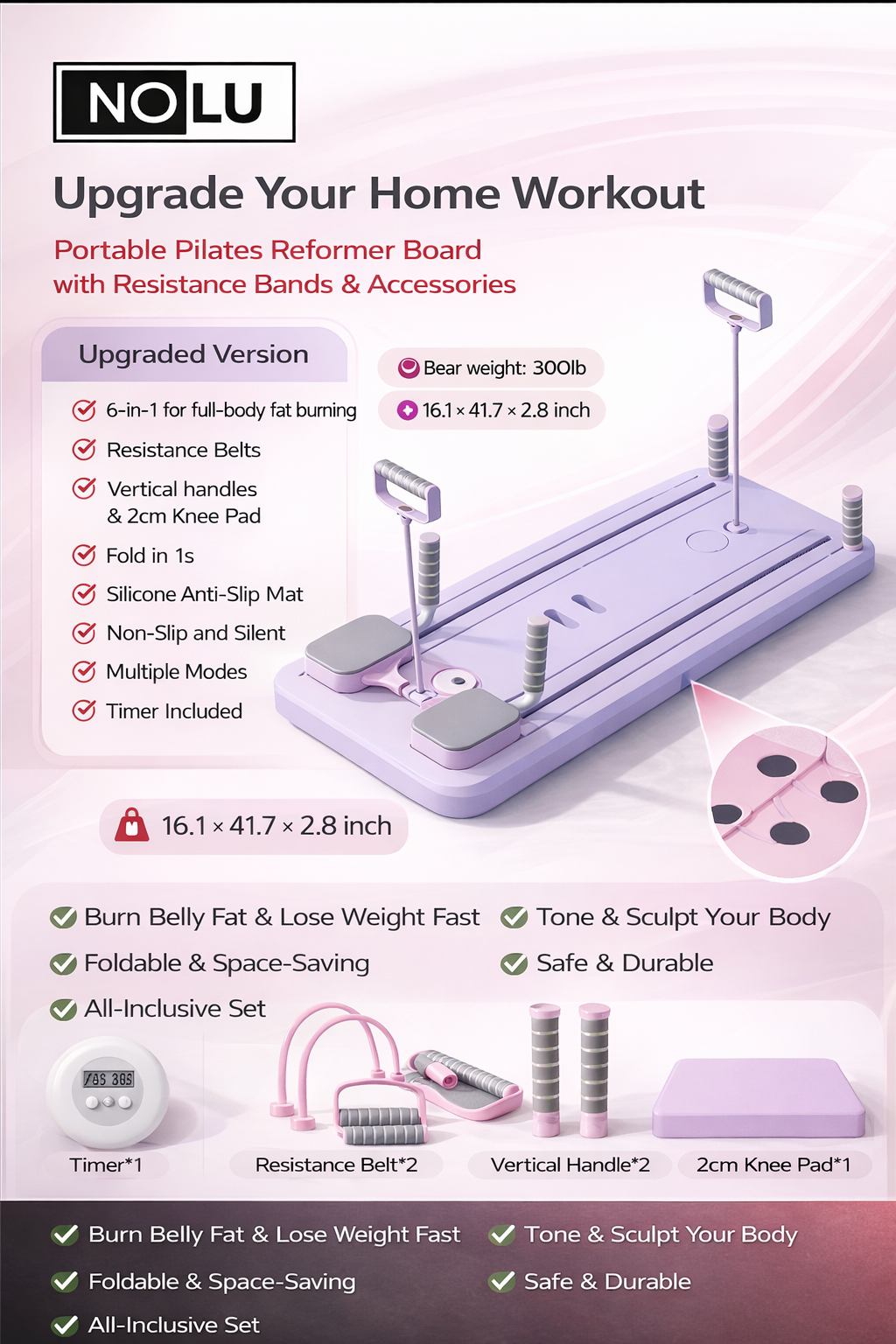 Nolu Pilates Board - Multi-Functional Ab Exercise Equipment